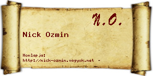 Nick Ozmin névjegykártya